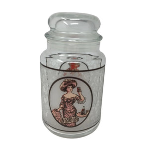Vintage Pepsi-Cola Ad Lidded Glass Canister Container Jar w/ Gibson Girl