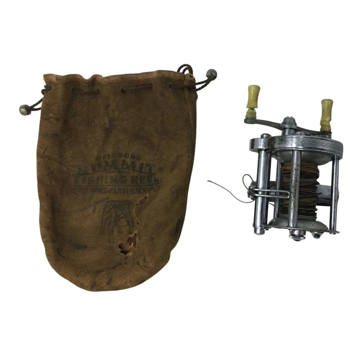 Vintage Pflueger Summit Fishing Reel With Original Leather Pouch - Pflueger Summit - Collectibles - A+ Stuff