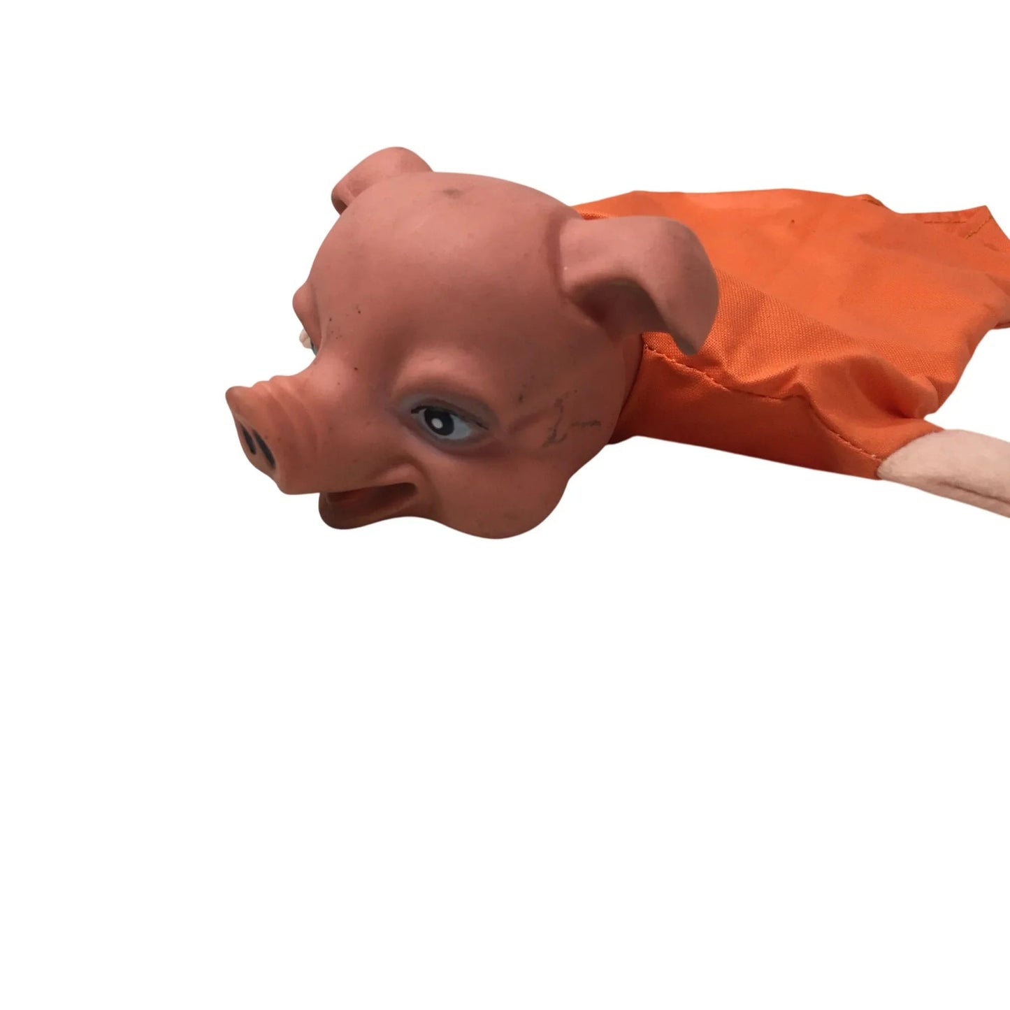 Vintage Pig Hand Puppet Wearing Orange Outfit with Green Clover - A+ Stuff - Puppets & Marionettes - A+ Stuff