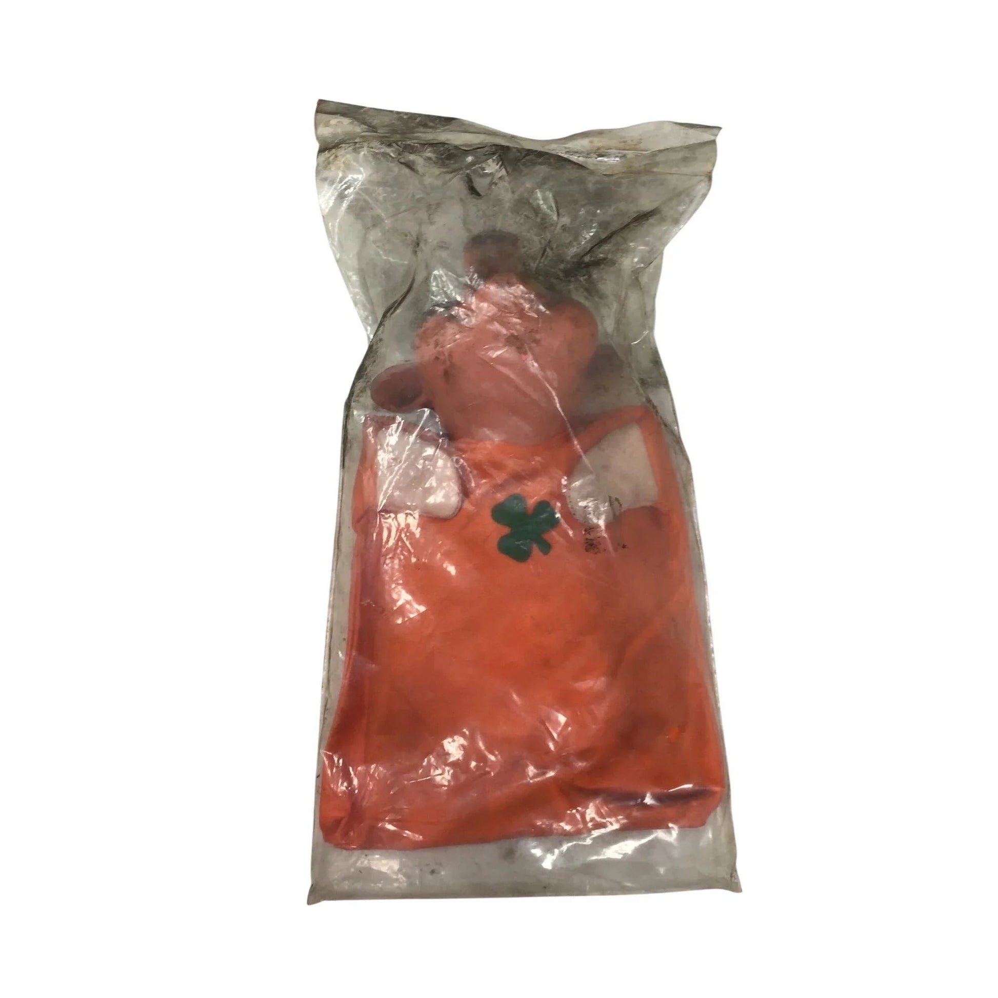 Vintage Pig Hand Puppet Wearing Orange Outfit with Green Three Leaf Clover - A+ Stuff - Puppets & Marionettes - A+ Stuff