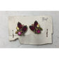 Vintage Pink Marquise Rhinestone Gold Tone Clip On Earrings - A+ Stuff - Earrings - A+ Stuff