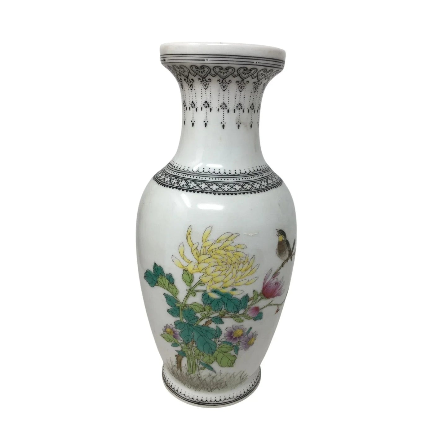 Vintage Porcelain Hand Painted Glazed Chinese Vase - A+ Stuff - Vase or Holder - A+ Stuff