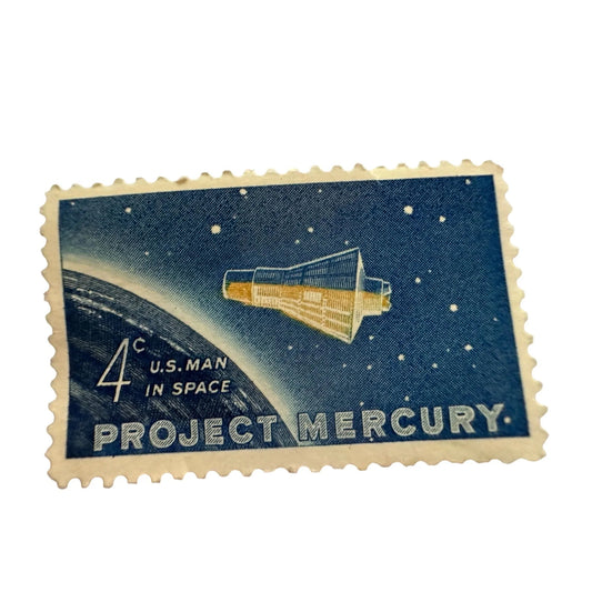 Vintage Postage Stamp - 4 Cent U.S. Man in Space Project Mercury - A+ Stuff - Stamp - A+ Stuff