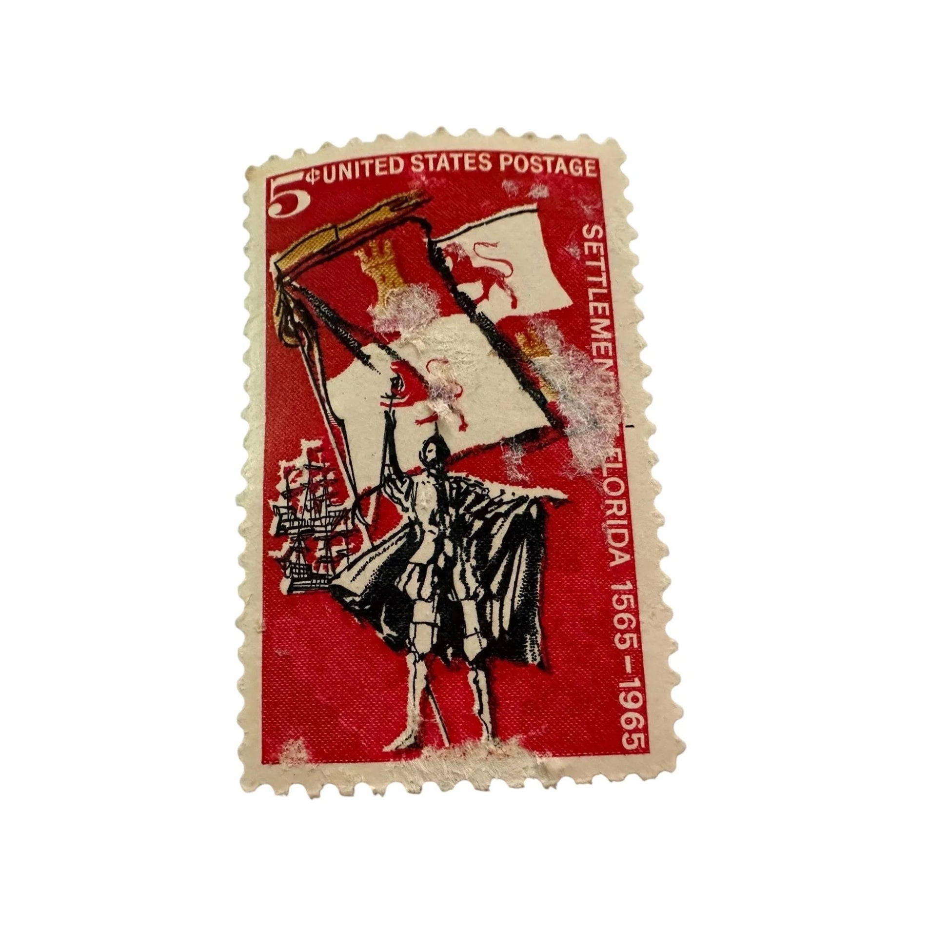Vintage Postage Stamp - 5 Cent Settlement of Florida 1565 - 1965 - A+ Stuff - Stamp - A+ Stuff
