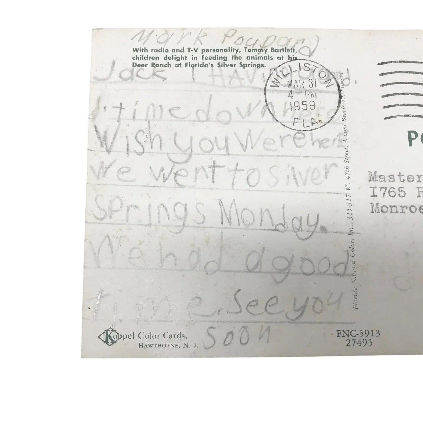 Vintage Postcards Trappers Lake, Nabisco Defenders, 1950s w Stamps - National Biscuit Co (Nabisco) - Postcards - A+ Stuff