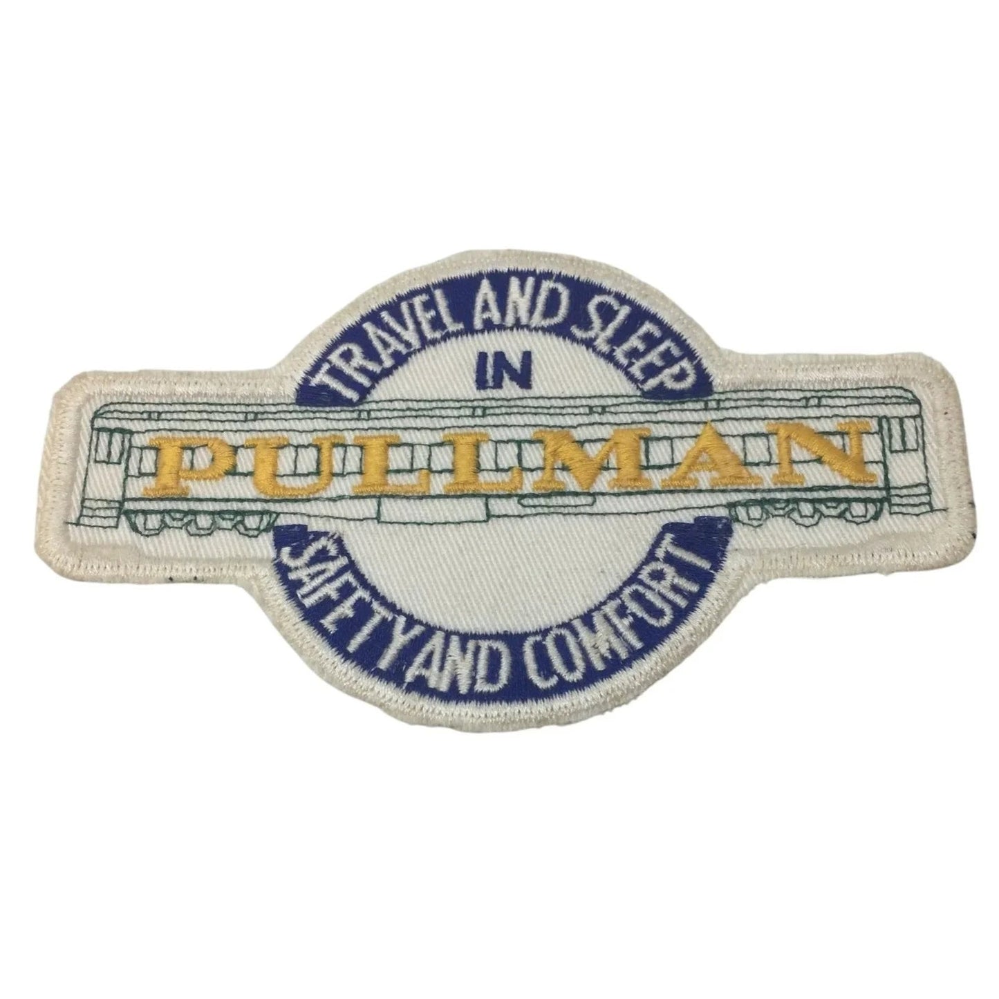 Vintage Pullman Train Embroidery Patch “Travel And Sleep In Safety And Comfort” - A+ Stuff - Collectibles - A+ Stuff