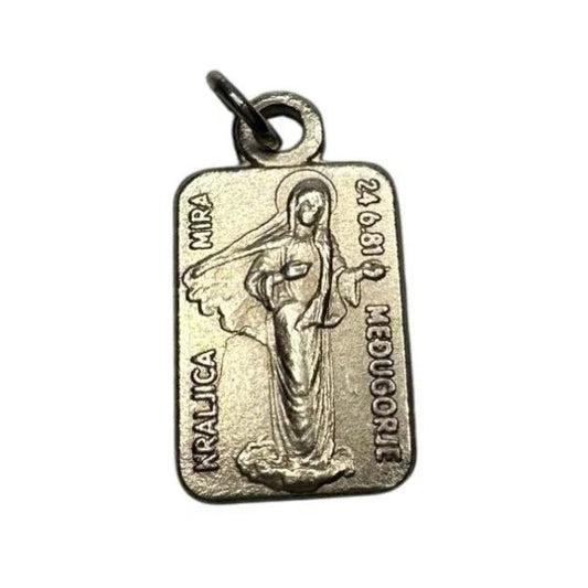 Vintage Religious Medal Silver Tone Pendant ''Our Lady Of Medjugorje'' - A+ Stuff - Pendant - A+ Stuff