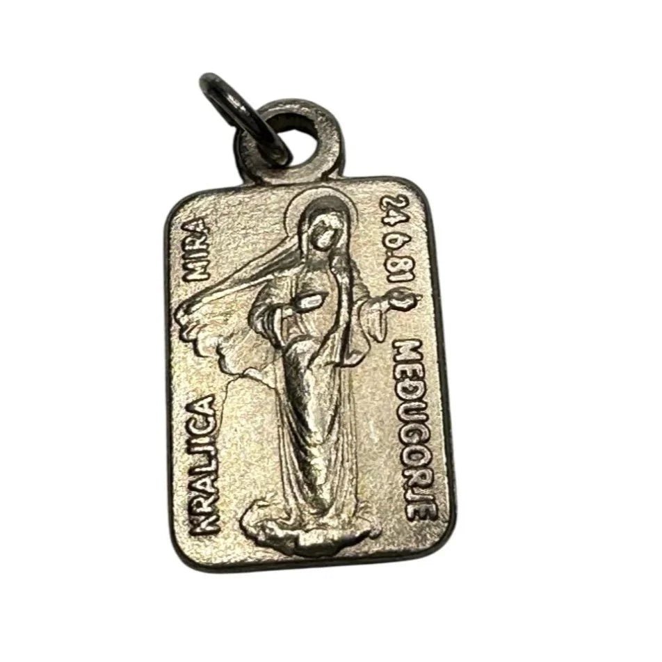 Vintage Religious Medal Silver Tone Pendant ''Our Lady Of Medjugorje'' - A+ Stuff - Pendant - A+ Stuff