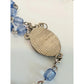 Vintage Religious Rosary with Virgin Mary and Jesus Medal and Blue Clear Beads - A+ Stuff - Religious Items - A+ Stuff