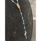 Vintage Religious Rosary with Virgin Mary and Jesus Medal and Blue Clear Beads - A+ Stuff - Religious Items - A+ Stuff