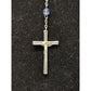 Vintage Religious Rosary with Virgin Mary and Jesus Medal and Blue Clear Beads - A+ Stuff - Religious Items - A+ Stuff