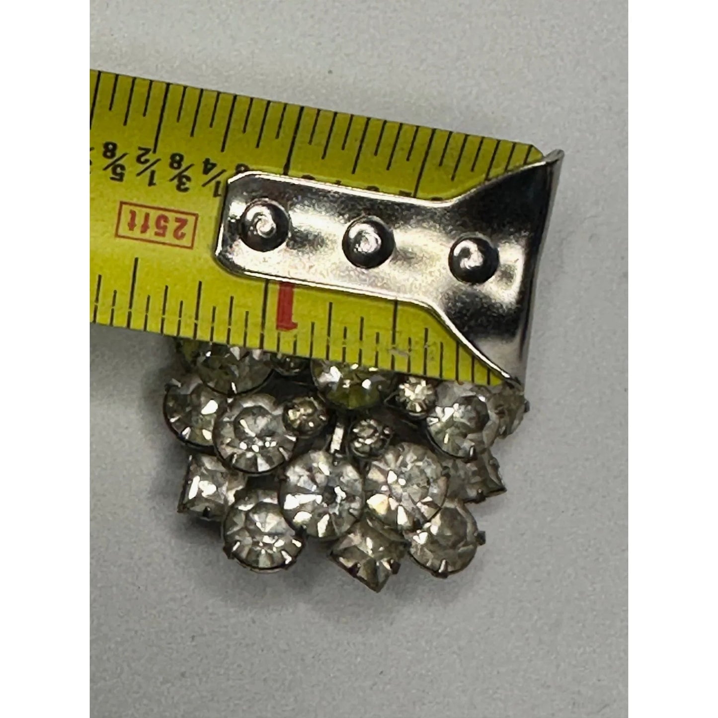 Vintage Rhinestone Cluster Dome Silver Tone Brooch Pin - A+ Stuff - Brooch - A+ Stuff