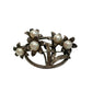 Vintage Round Silver Tone Brooch with Faux Pearls and Flowers on it - A+ Stuff - Brooch - A+ Stuff