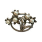 Vintage Round Silver Tone Brooch with Faux Pearls and Flowers on it - A+ Stuff - Brooch - A+ Stuff