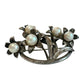 Vintage Round Silver Tone Brooch with Faux Pearls and Flowers on it - A+ Stuff - Brooch - A+ Stuff