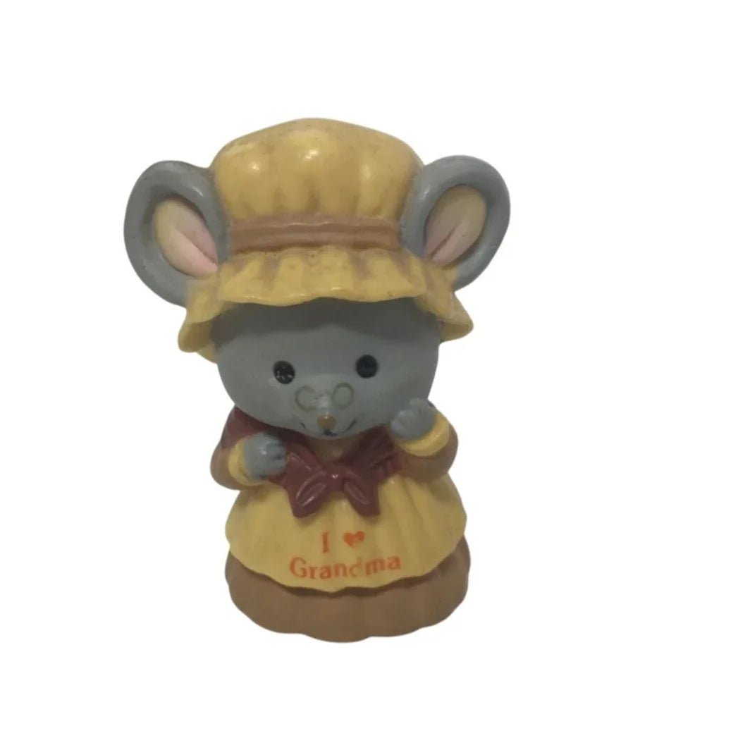 Vintage Russ Berrie & Co. ''I Love Grandma'' Miniature Mouse Figurine - RUSS BERRIE & CO. INC. - Figurines - A+ Stuff