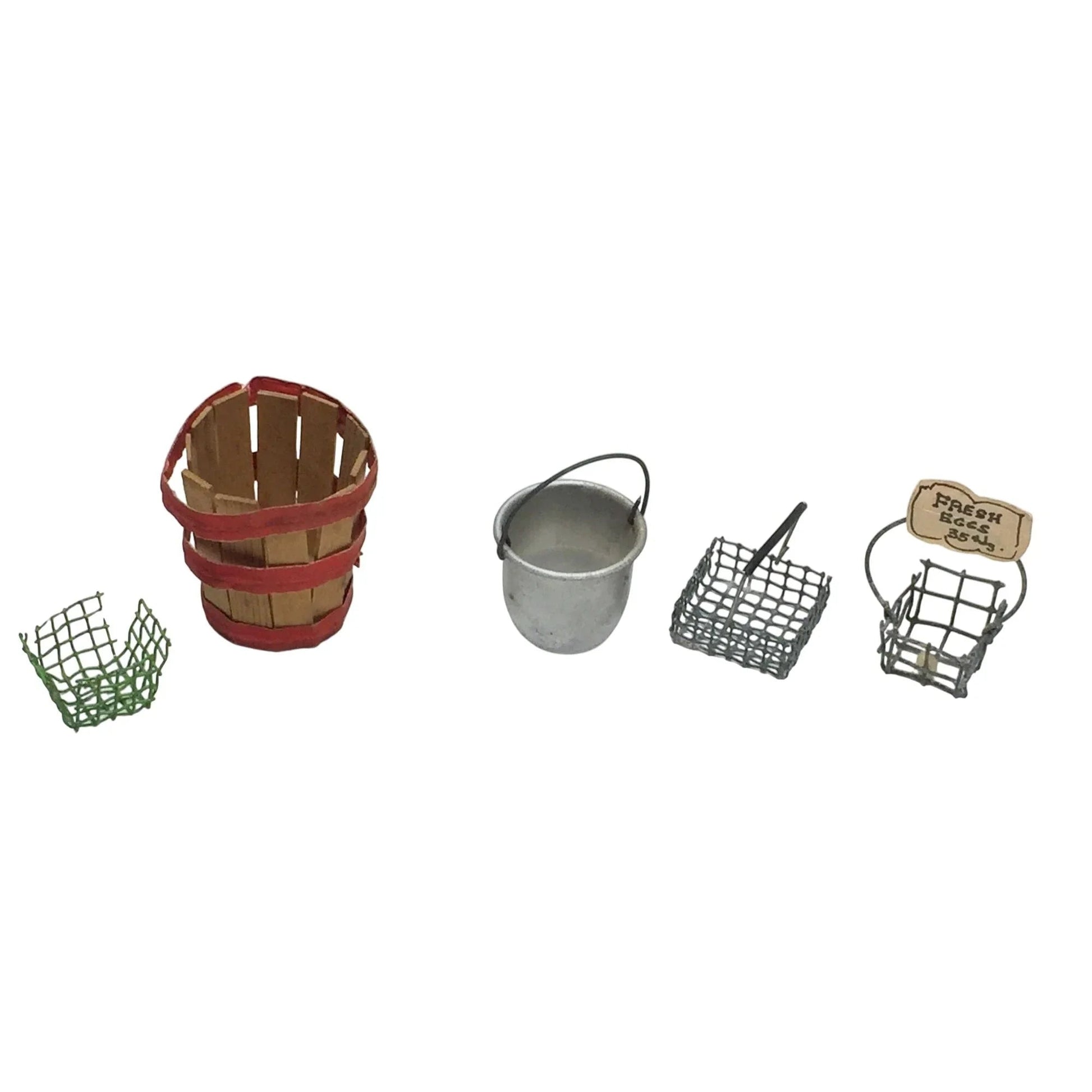 Vintage Set of 5 Miniature Pretend Play/Dollhouse Produce Baskets - A+ Stuff - Collectibles - A+ Stuff