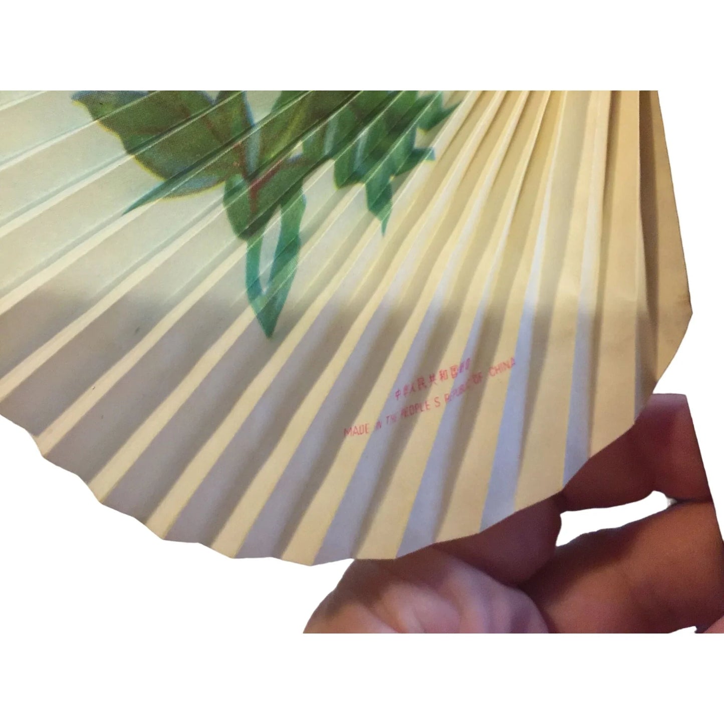 Vintage Shanghai Chinese Folding Paper Hand Fan with Flowers and Butterflies - A+ Stuff - Collectibles - A+ Stuff