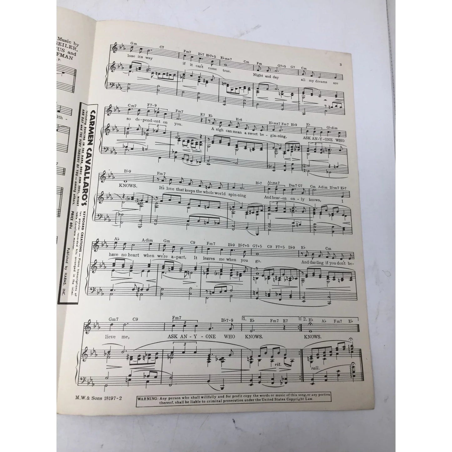 Vintage Sheet Music 1947 ''Ask Anyone Who Knows'' - A+ Stuff - sheet music - A+ Stuff