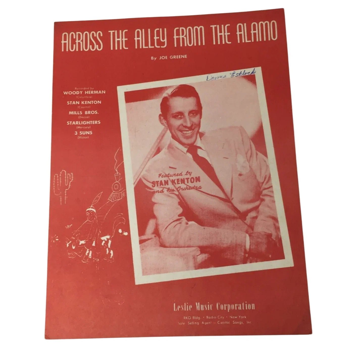 Vintage Sheet Music - ACROSS THE ALLEY FROM THE ALAMO - A+ Stuff - sheet music - A+ Stuff