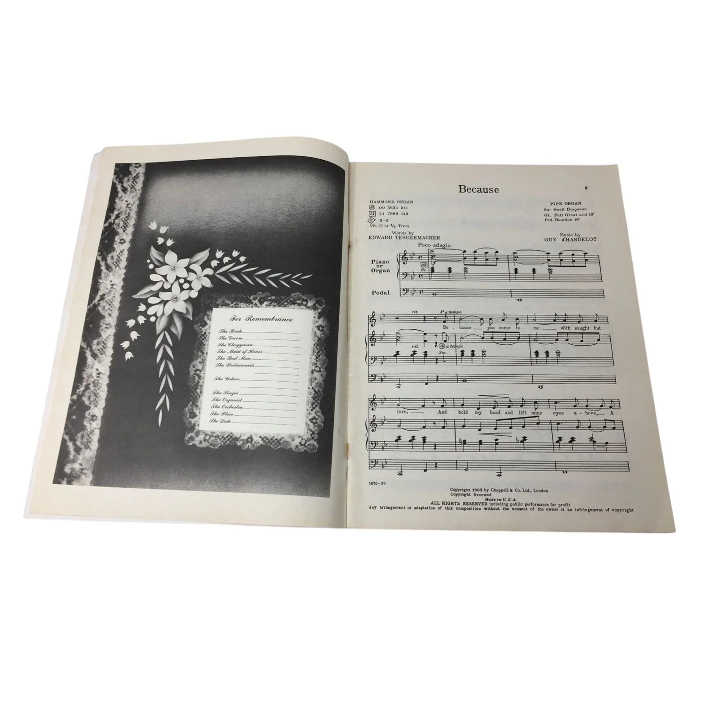 Vintage Sheet Music Book: ''A Bouquet Of Wedding Songs'' - A+ Stuff - sheet music - A+ Stuff