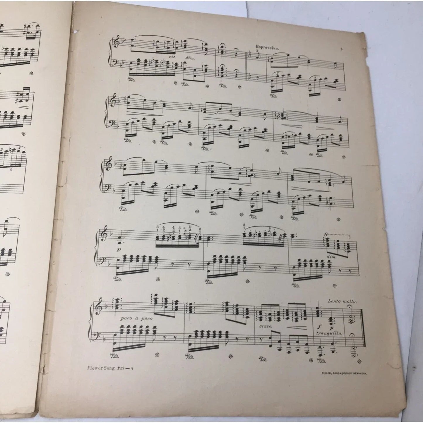 Vintage Sheet Music Book - ''Flower song'' by Gustave Lange - A+ Stuff - SHEET MUSIC - A+ Stuff