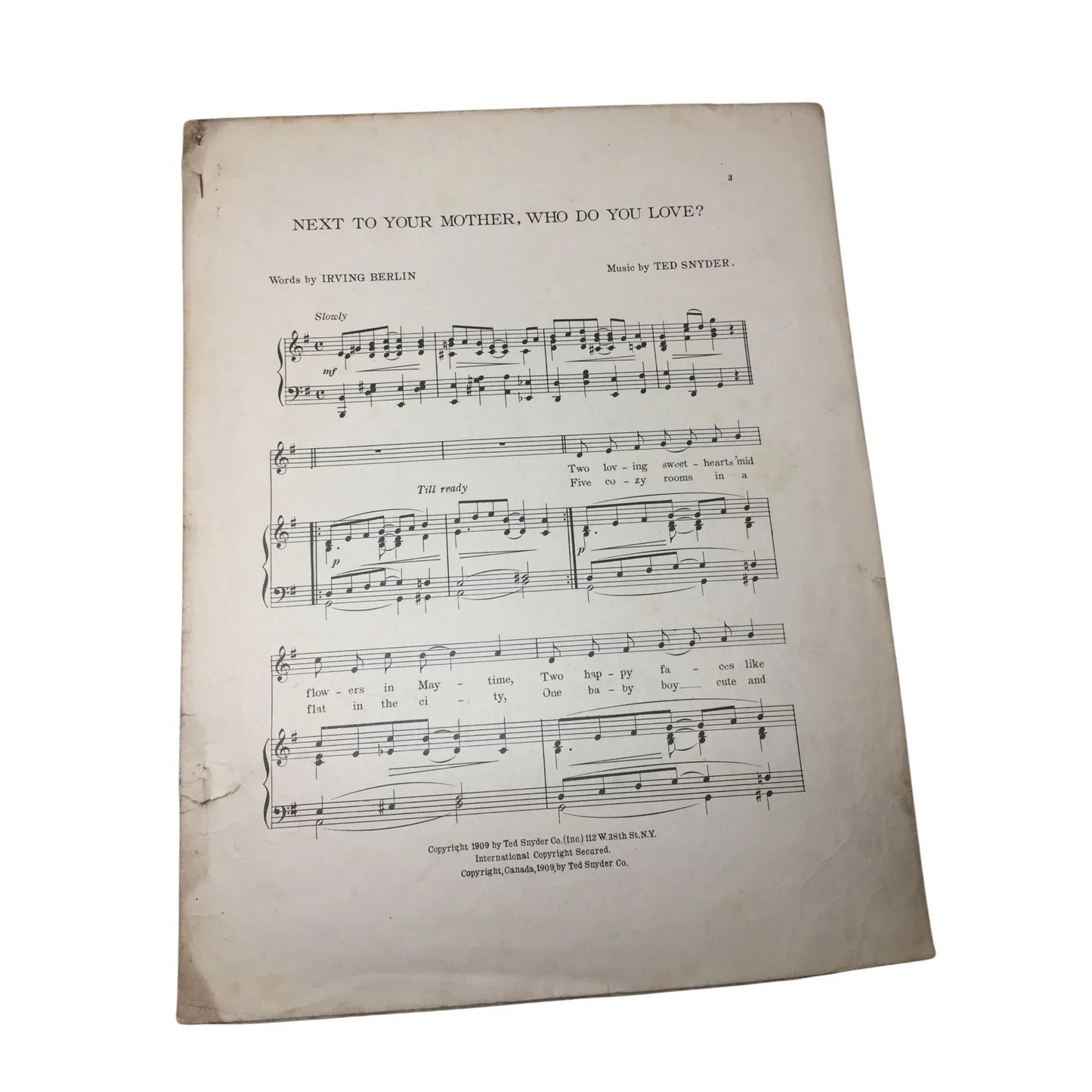 Vintage Sheet Music Book - ''Next To Your Mother Who Do You Love?'' - A+ Stuff - SHEET MUSIC - A+ Stuff