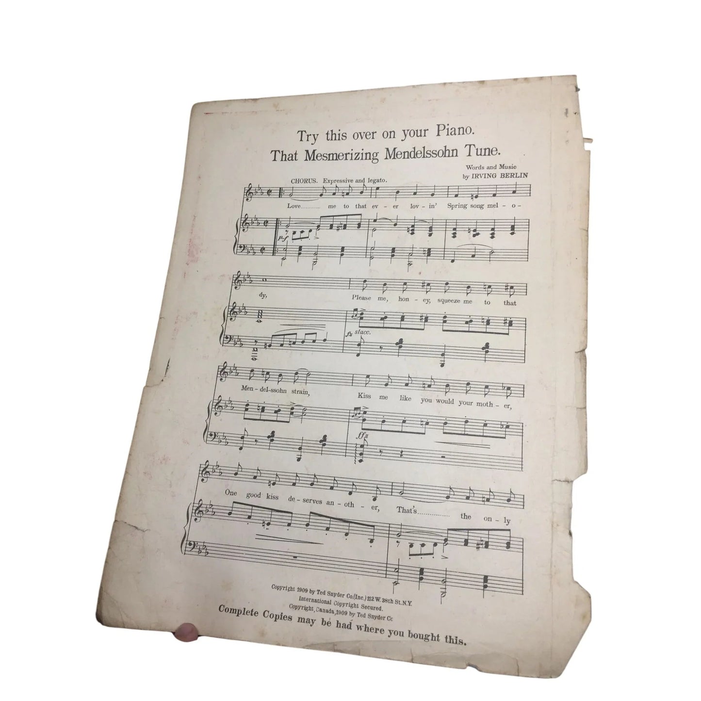 Vintage Sheet Music Book - ''Next To Your Mother Who Do You Love?'' - A+ Stuff - SHEET MUSIC - A+ Stuff
