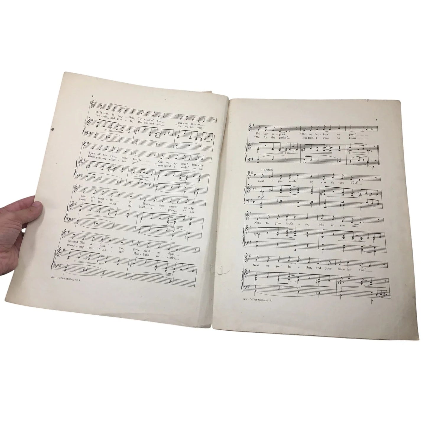 Vintage Sheet Music Book - ''Next To Your Mother Who Do You Love?'' - A+ Stuff - SHEET MUSIC - A+ Stuff