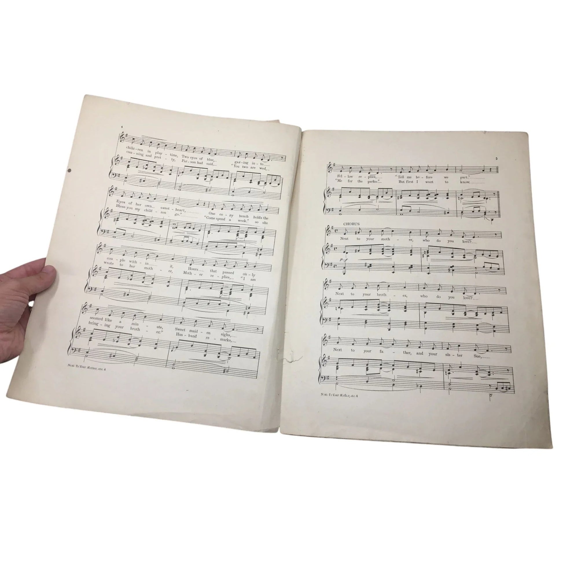Vintage Sheet Music Book - ''Next To Your Mother Who Do You Love?'' - A+ Stuff - SHEET MUSIC - A+ Stuff
