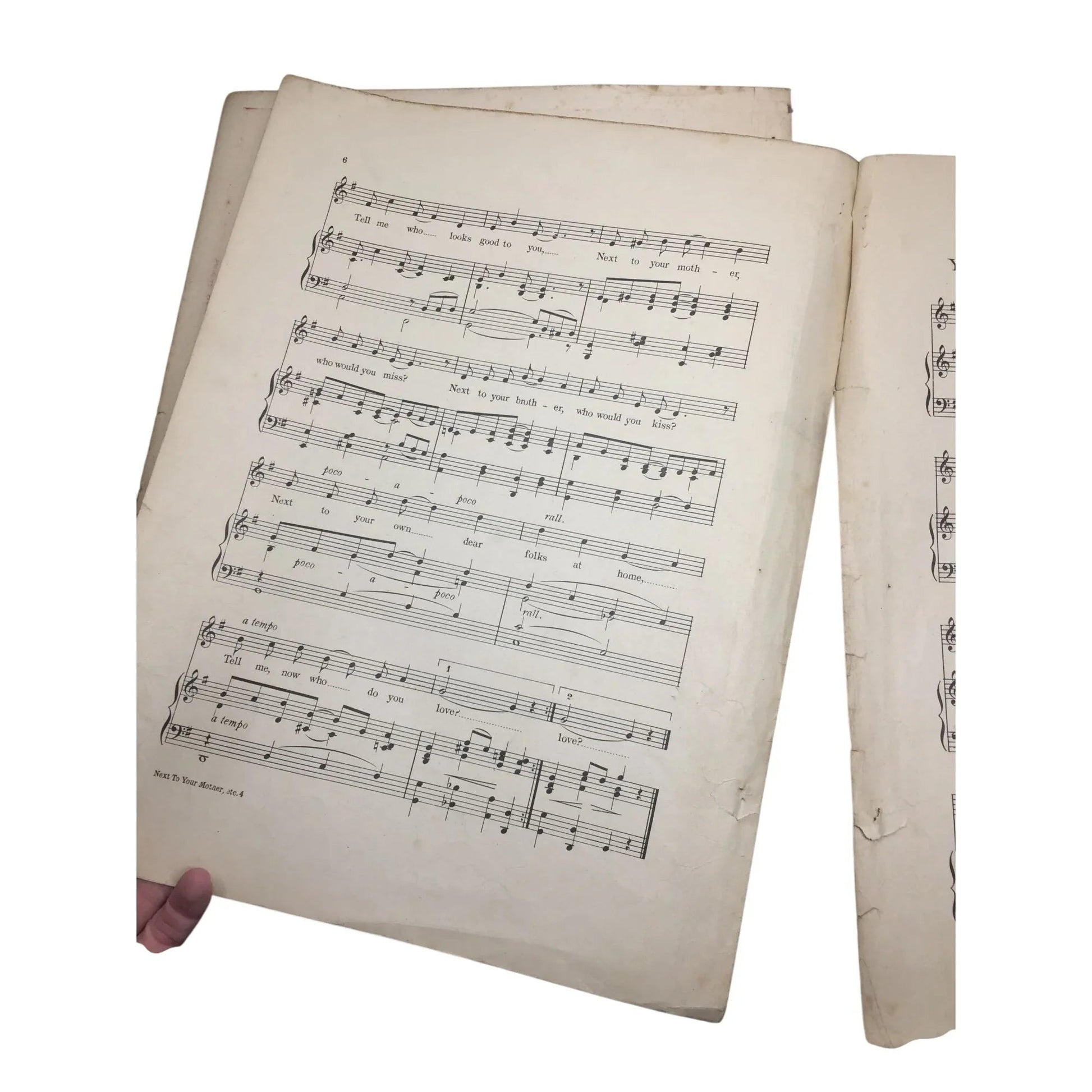Vintage Sheet Music Book - ''Next To Your Mother Who Do You Love?'' - A+ Stuff - SHEET MUSIC - A+ Stuff
