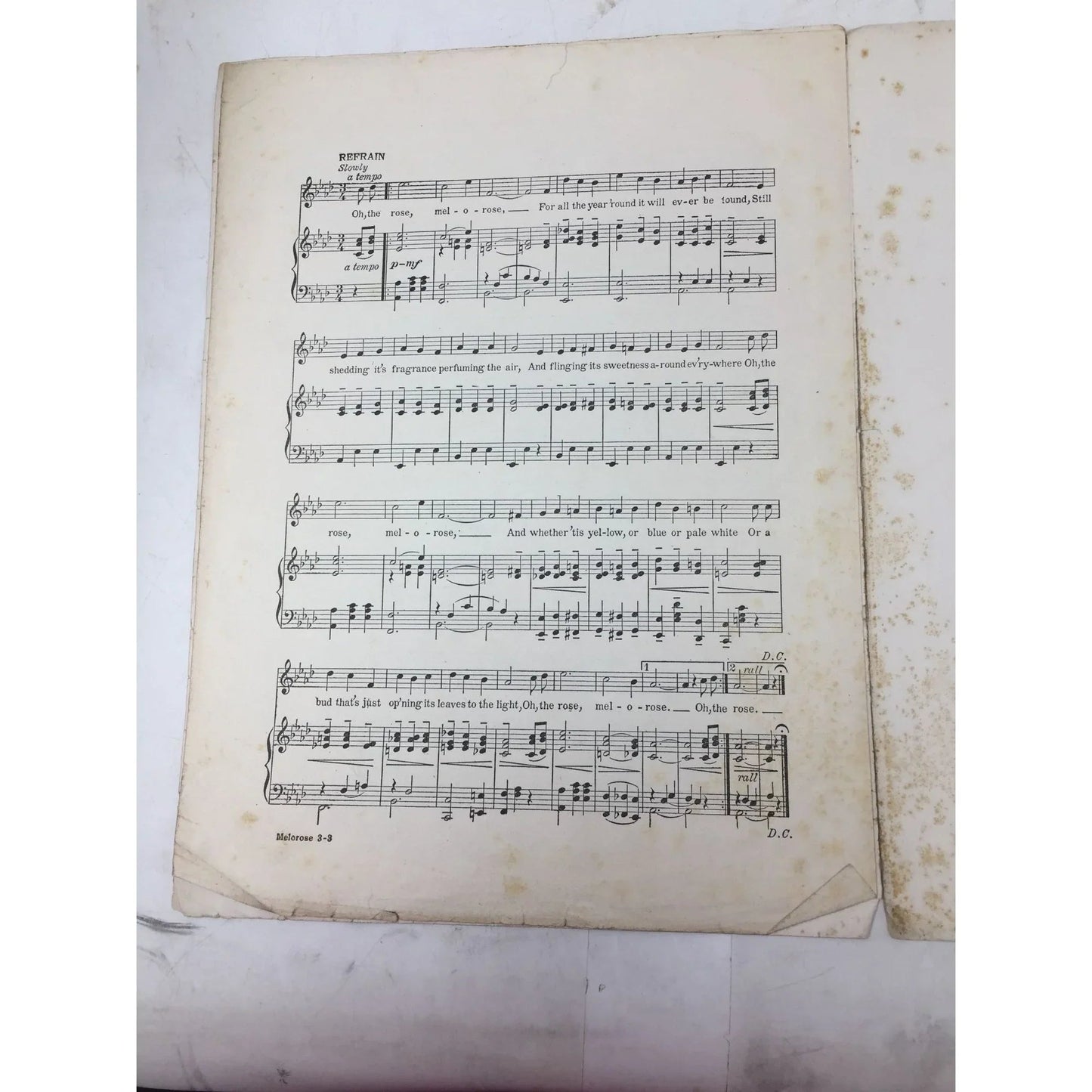 Vintage Sheet Music Book - ''The Song of the Melorose Waltz'' - A+ Stuff - sheet music - A+ Stuff