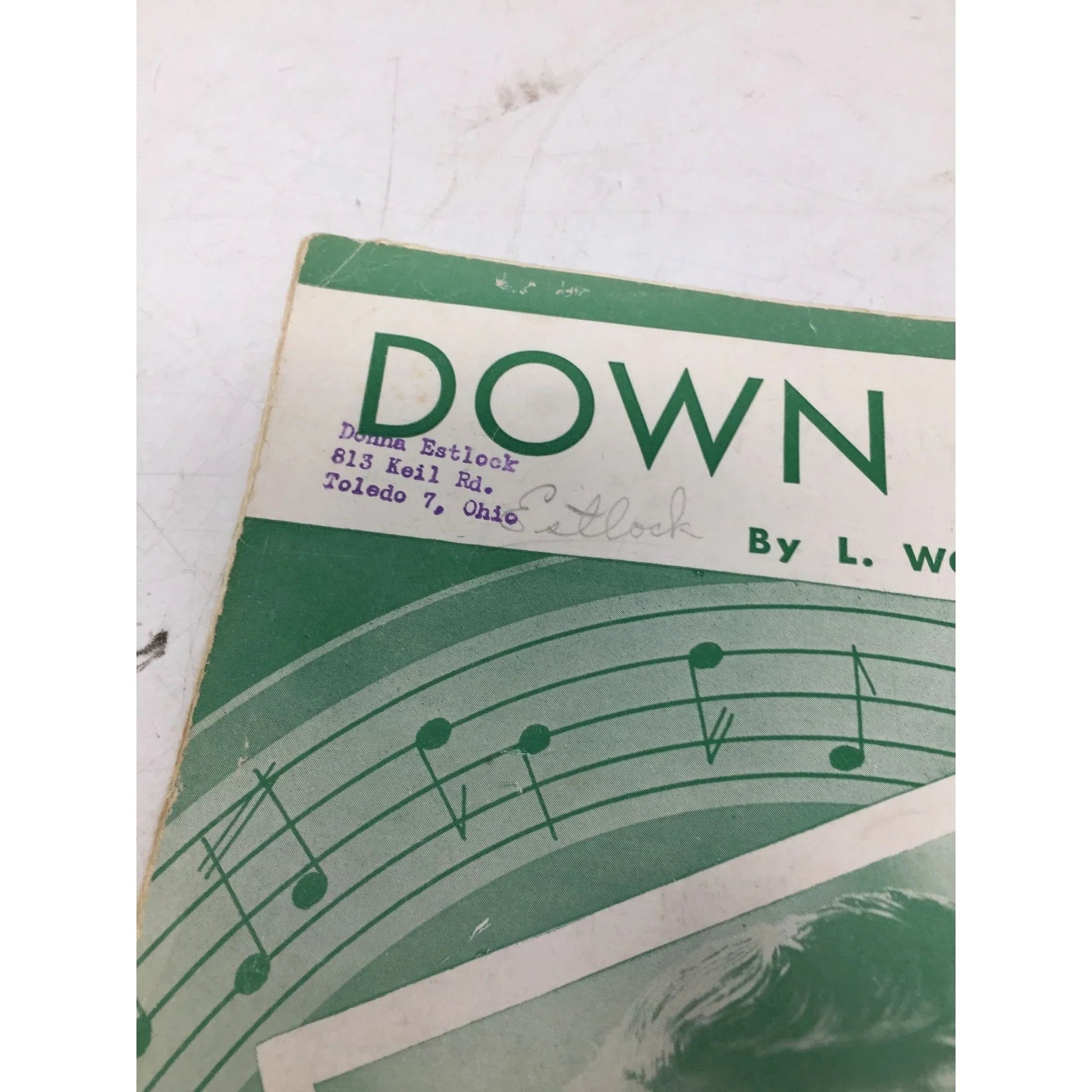 Vintage Sheet Music ''Down Yonder'' L Wolfe Gilbert - A+ Stuff - sheet music - A+ Stuff