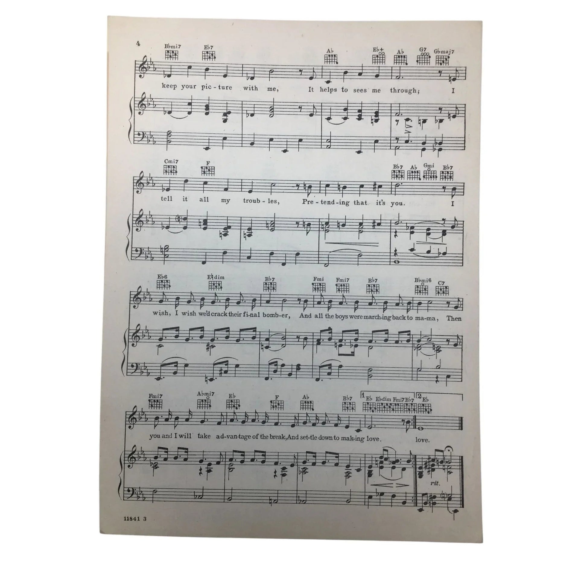 Vintage Sheet Music - ''I Wish, I Wish, I Wish'' by Al Stillman and George Rosner - A+ Stuff - SHEET MUSIC - A+ Stuff