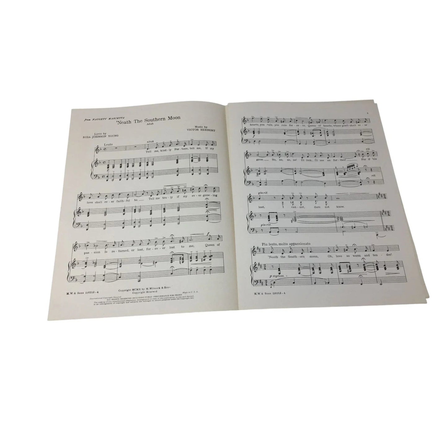 Vintage Sheet Music - '''Neath the Southern Moon'' - A+ Stuff - SHEET MUSIC - A+ Stuff