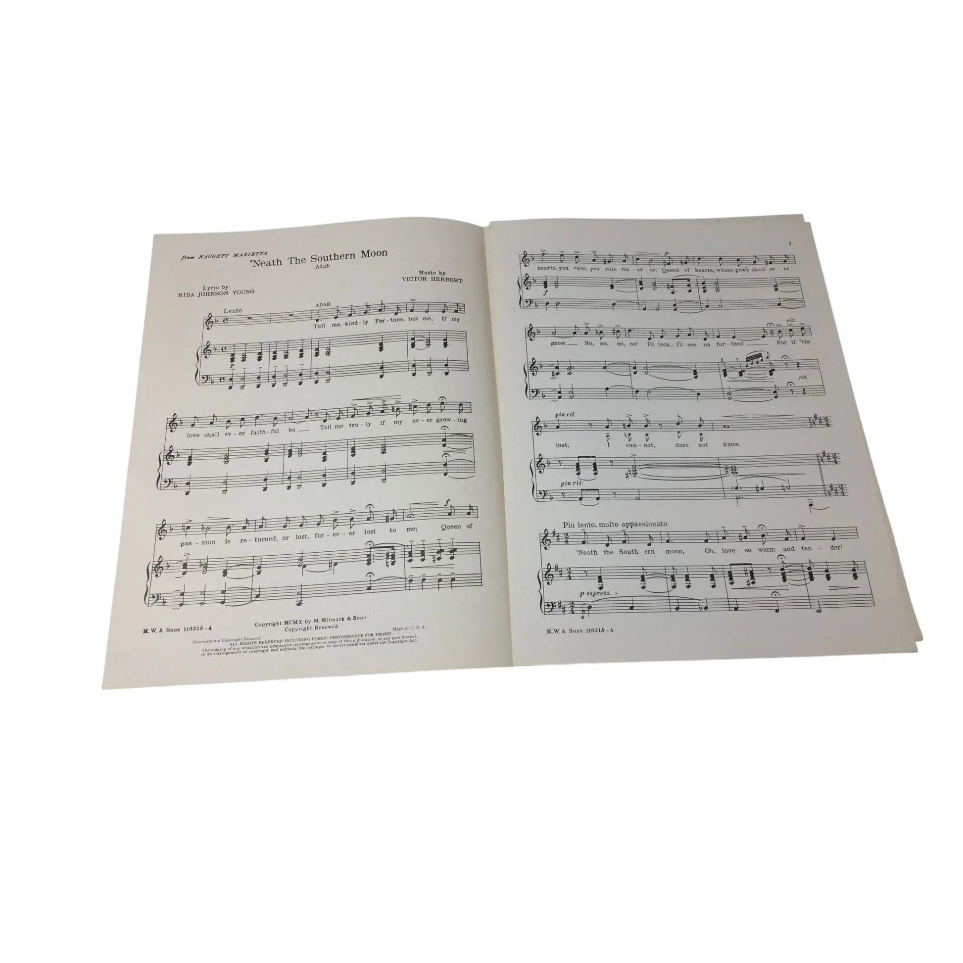 Vintage Sheet Music - '''Neath the Southern Moon'' - A+ Stuff - SHEET MUSIC - A+ Stuff