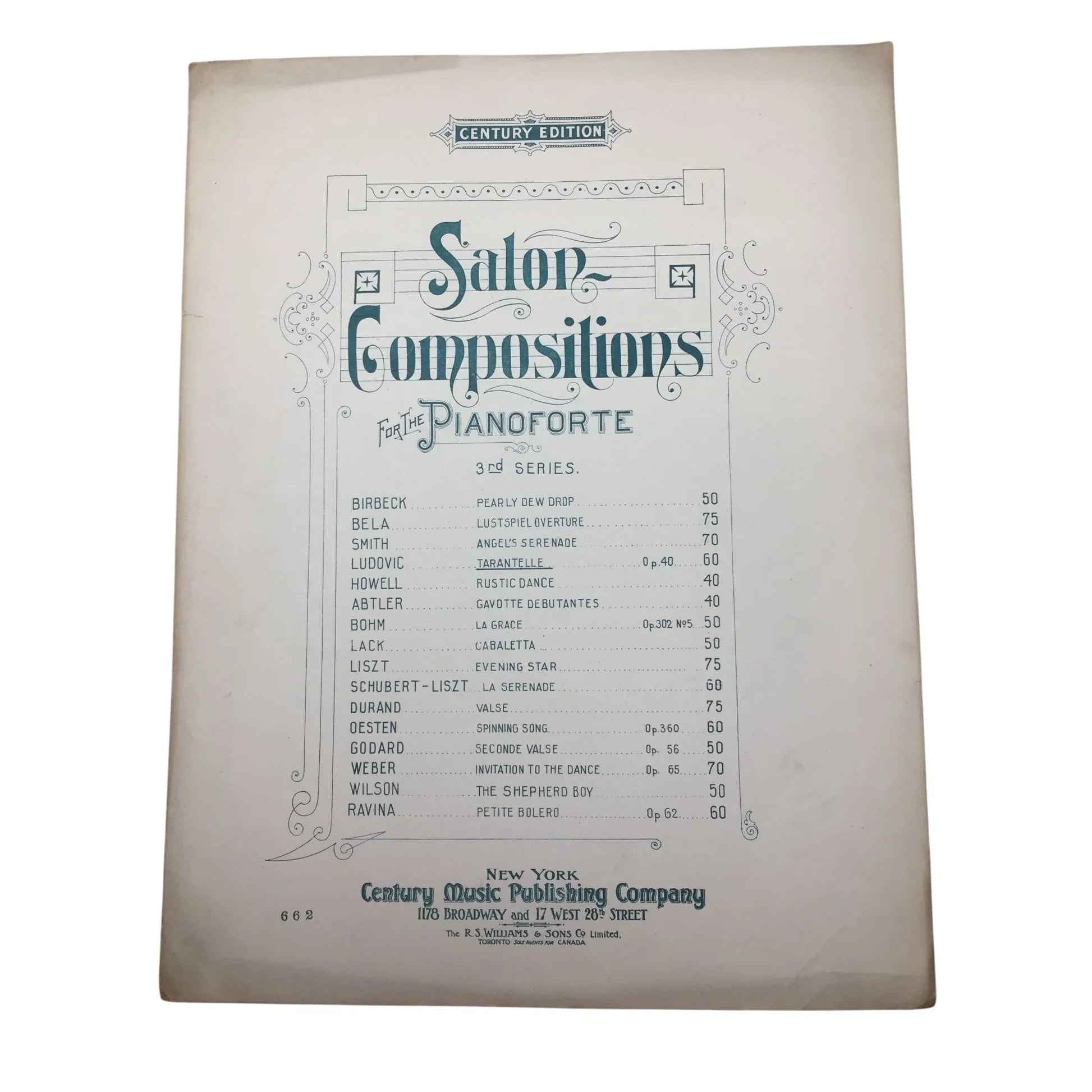 Vintage Sheet Music Salon Compositions for the Pianoforte (Century edition) - A+ Stuff - SHEET MUSIC - A+ Stuff