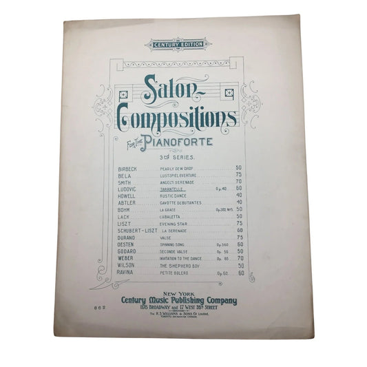 Vintage Sheet Music Salon Compositions for the Pianoforte (Century edition) - A+ Stuff - SHEET MUSIC - A+ Stuff