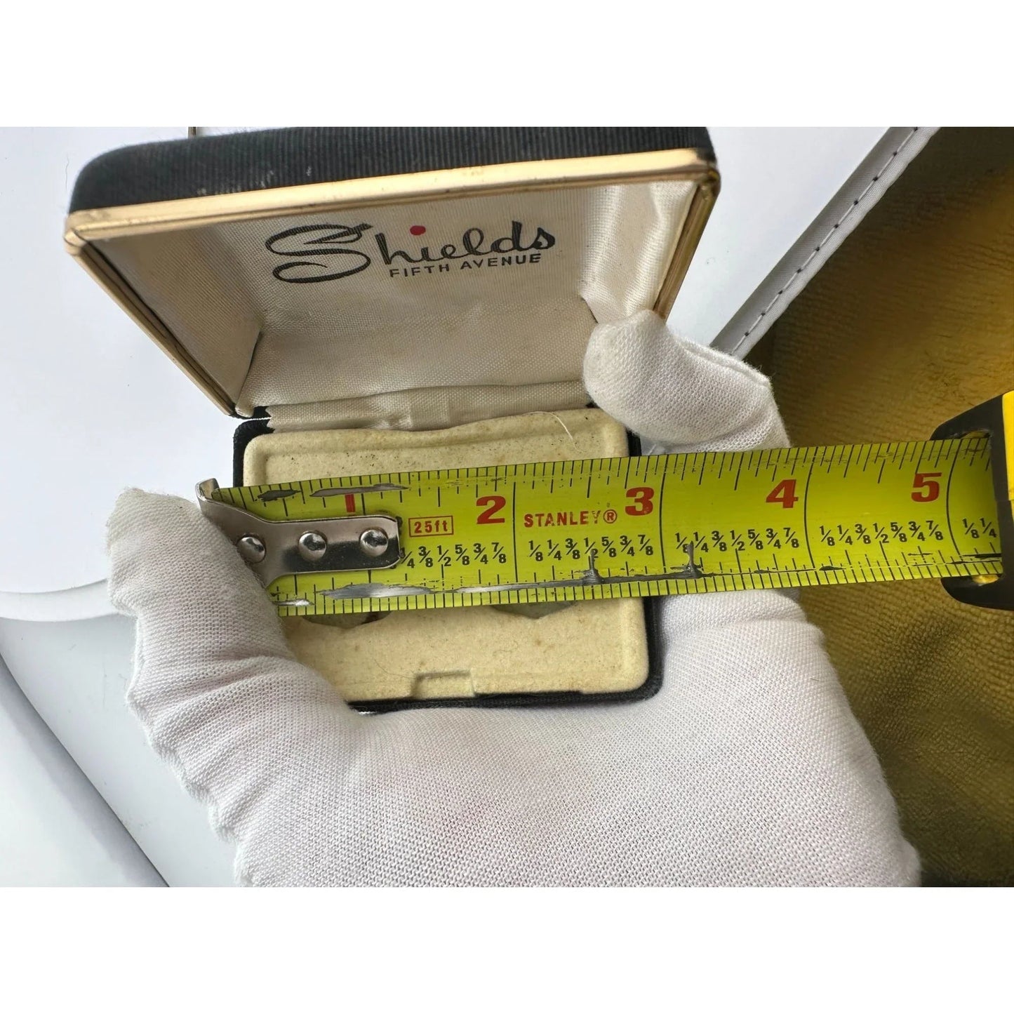 Vintage Shields Fifth Avenue Black and Gold Jewelry Box for Cufflinks - A+ Stuff - Jewelry Box - A+ Stuff