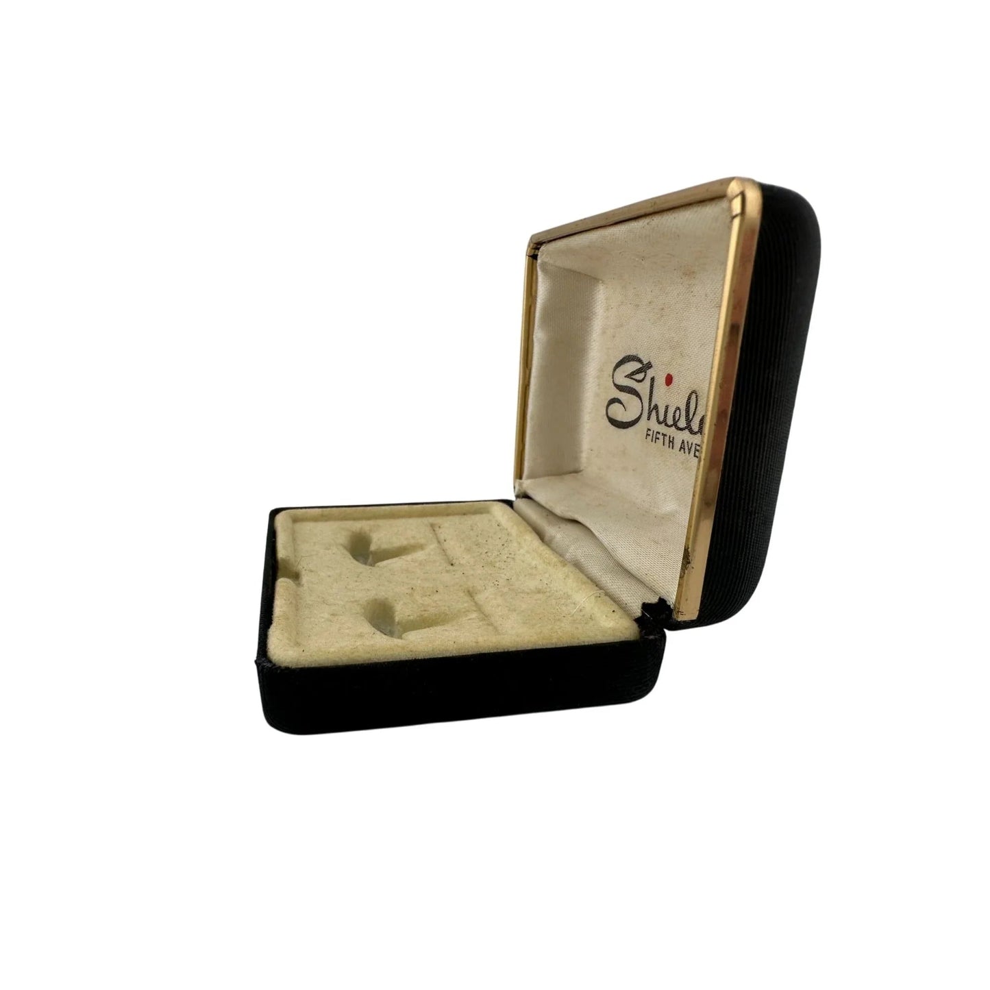Vintage Shields Fifth Avenue Black and Gold Jewelry Box for Cufflinks - A+ Stuff - Jewelry Box - A+ Stuff