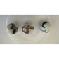 Vintage Shiny White Large Glass Shooter Marbles (3) With Brown Swirls - A+ Stuff - Collectibles - A+ Stuff