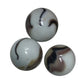 Vintage Shiny White Large Glass Shooter Marbles (3) With Brown Swirls - A+ Stuff - Collectibles - A+ Stuff