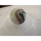 Vintage Shiny White Large Glass Shooter Marbles (3) With Brown Swirls - A+ Stuff - Collectibles - A+ Stuff