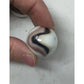 Vintage Shiny White Large Glass Shooter Marbles (3) With Brown Swirls - A+ Stuff - Collectibles - A+ Stuff