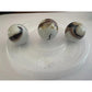 Vintage Shiny White Large Glass Shooter Marbles (3) With Brown Swirls - A+ Stuff - Collectibles - A+ Stuff