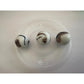 Vintage Shiny White Large Glass Shooter Marbles (3) With Brown Swirls - A+ Stuff - Collectibles - A+ Stuff