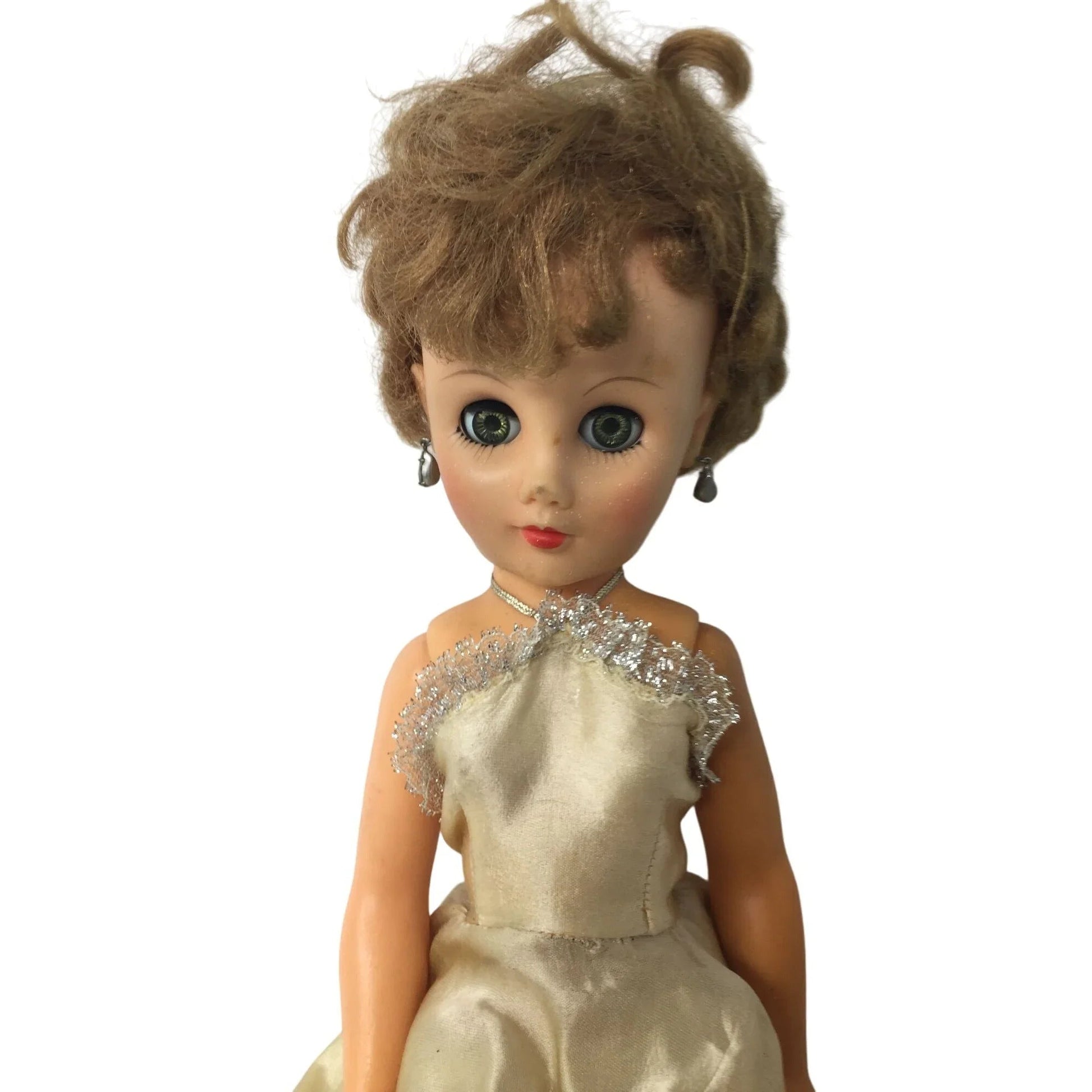 Vintage Shirley Temple Doll Wearing White Dress, Red Jacket and White Heels - A+ Stuff - Dolls - A+ Stuff