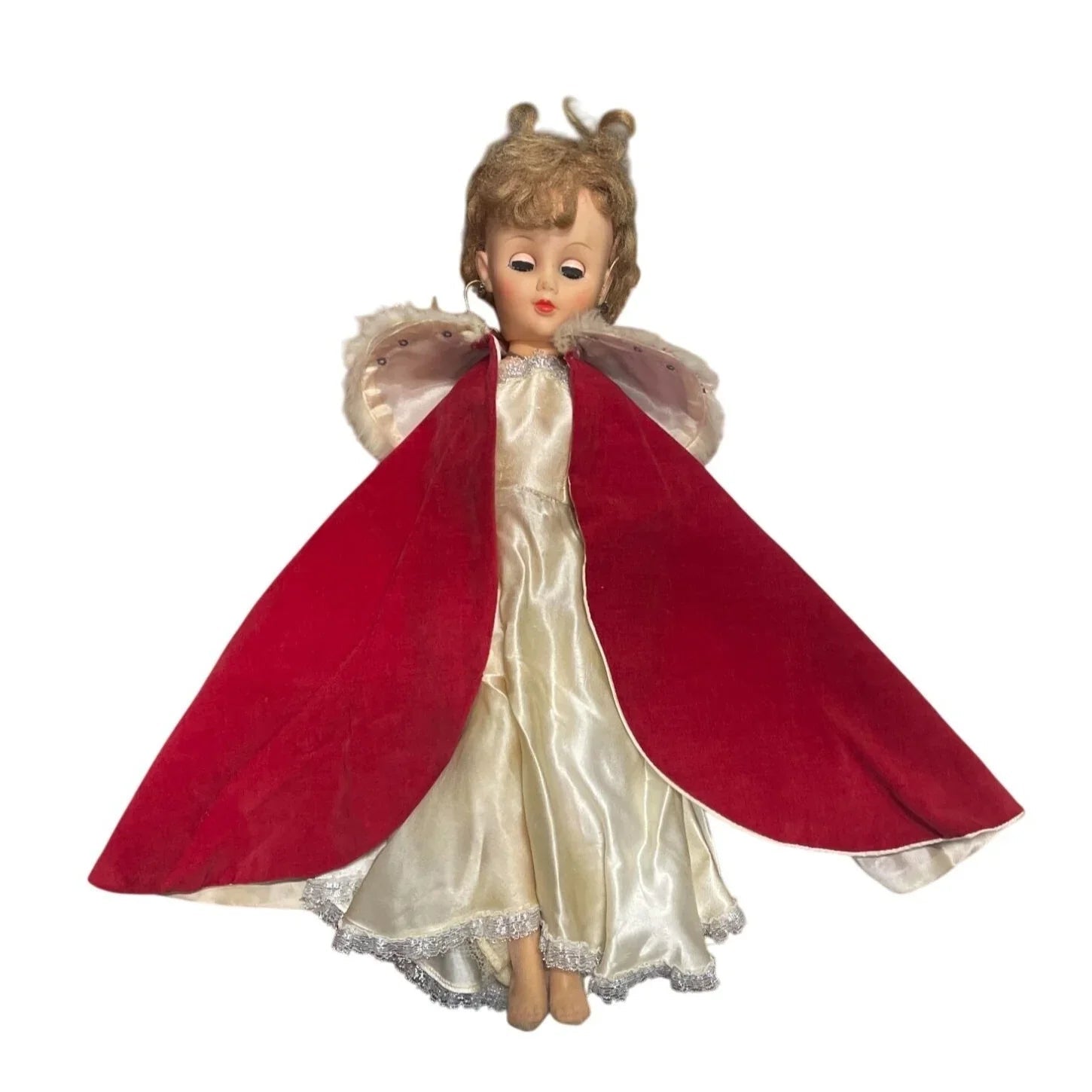 Vintage Shirley Temple Doll Wearing White Dress, Red Jacket and White Heels - A+ Stuff - Dolls - A+ Stuff