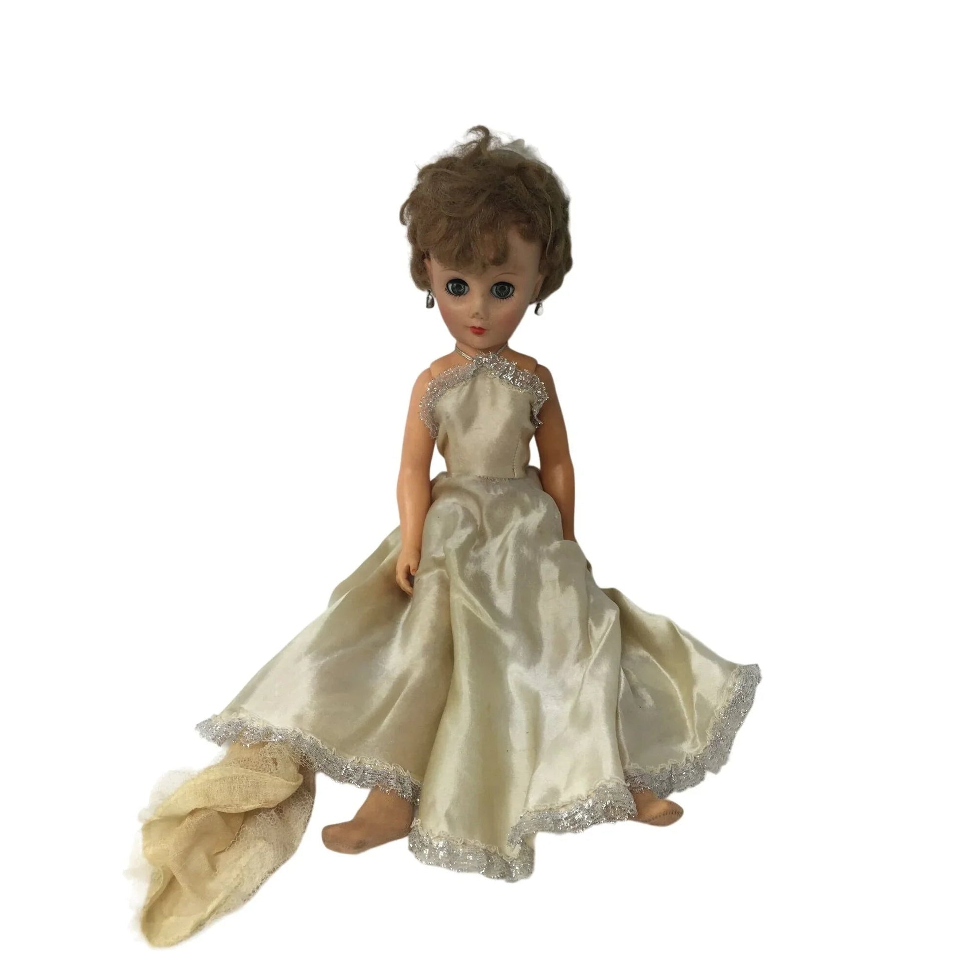 Vintage Shirley Temple Doll Wearing White Dress, Red Jacket and White Heels - A+ Stuff - Dolls - A+ Stuff