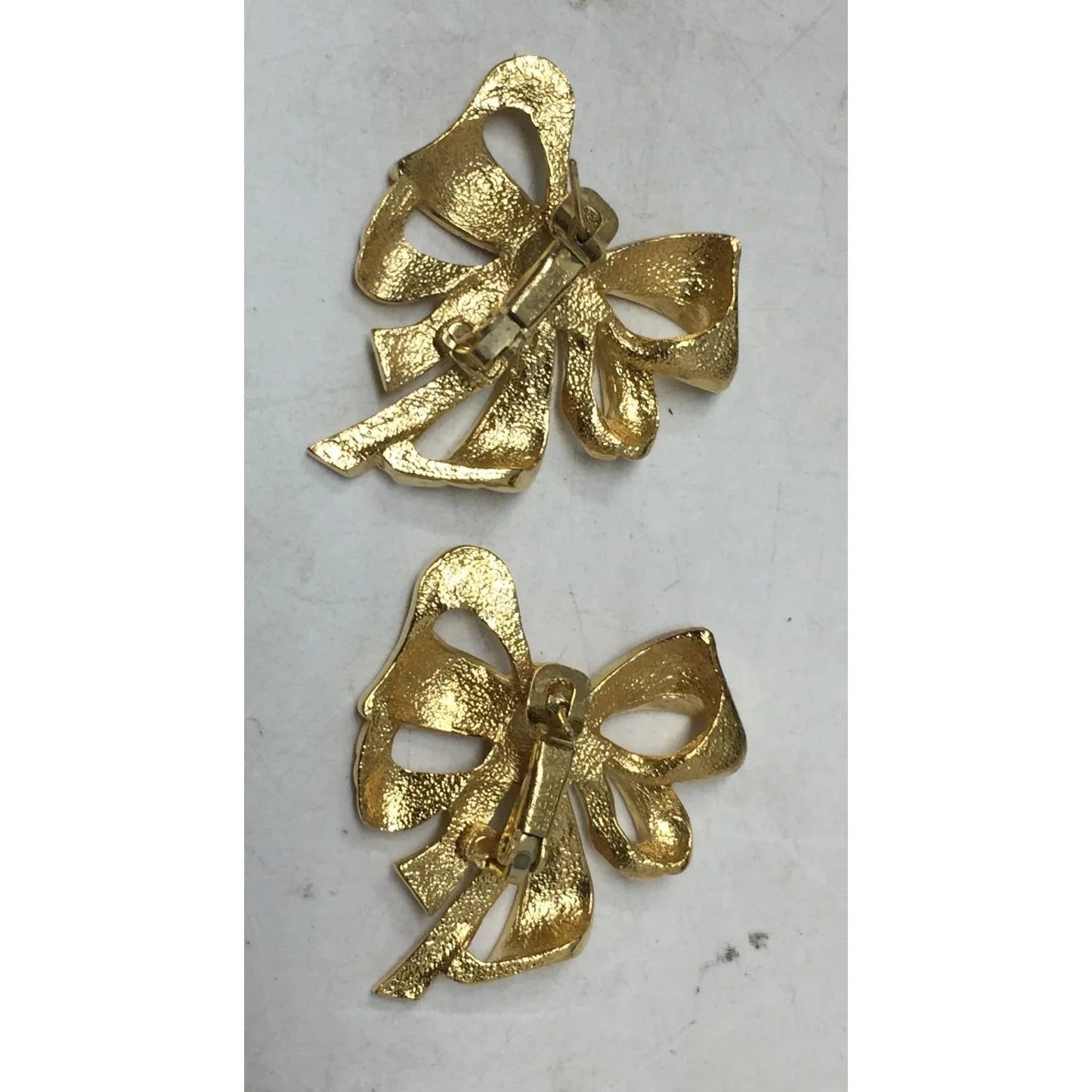 Vintage Signed Givenchy Gold Plated Bow Earrings - Givenchy - Earrings - A+ Stuff